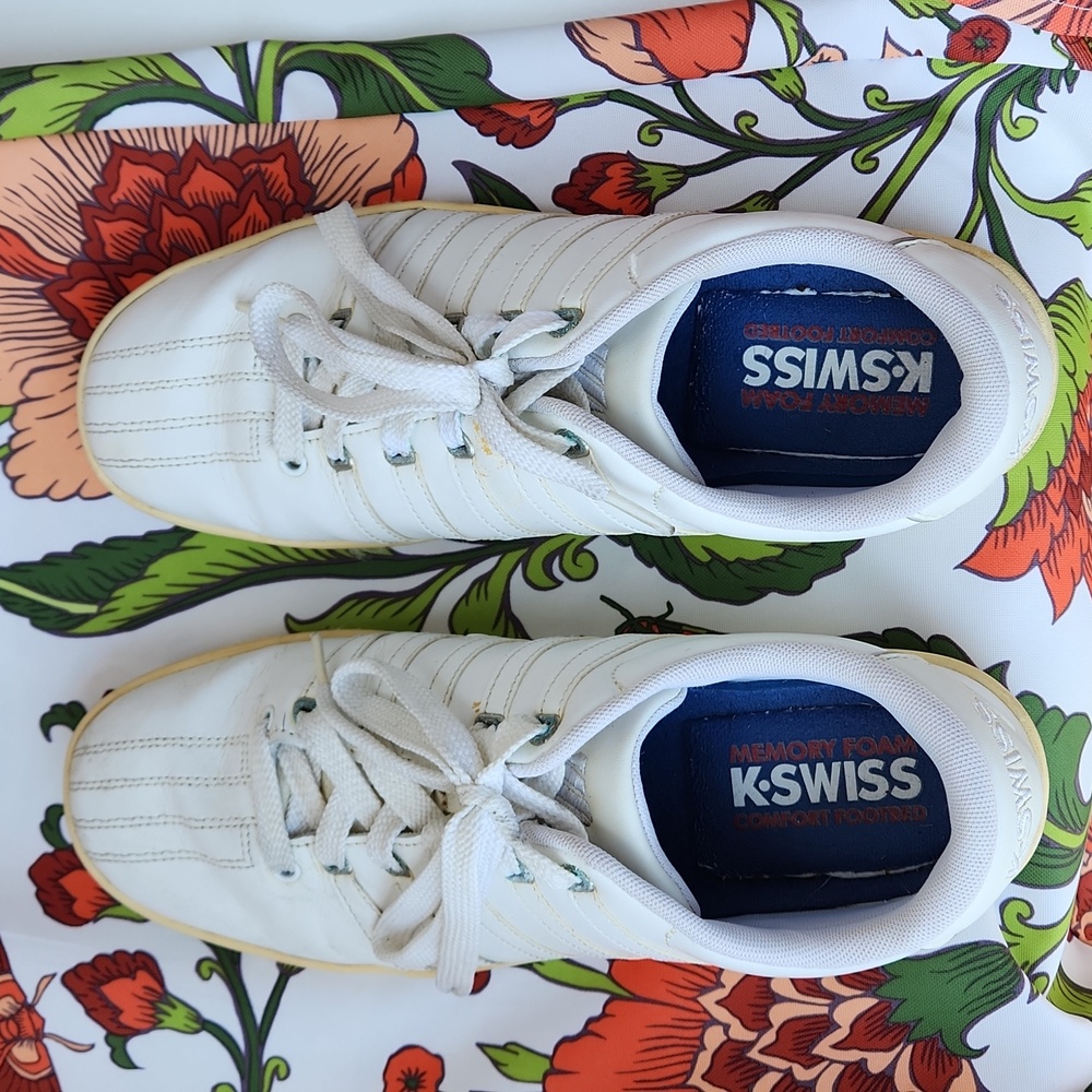 K-Swiss Tennis Shoe, White, Men's size 10.5